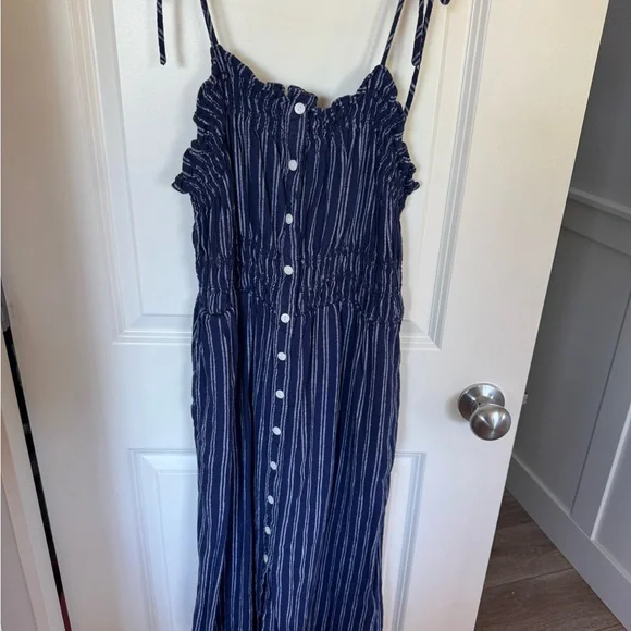 universal thread blue striped dress Ivory Lace Tulle Pink Wedding Flower Girl Dress, Navy Blue Sash 10T main image 1